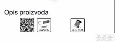 apn 6 masina: Šifra:6961 Brend: MITEA Electric Barkod: Osnovno pakovanje:305.00 m — 2