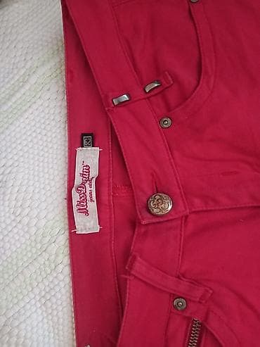 zara pantalone visoki struk: Crvene zenske farmerke, br 29,poluobim 37cm, dužina nogavice 94cm — 7