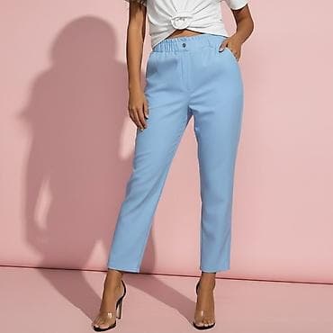 torbe od teksasa: ✅Ženske ravne pantalone sa elastičnim pojasom - Kroj: ravne nogavice — 4