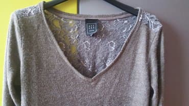 plus size tunike: S (EU 36), Pamuk, Jednobojni, bоја - Siva — 2