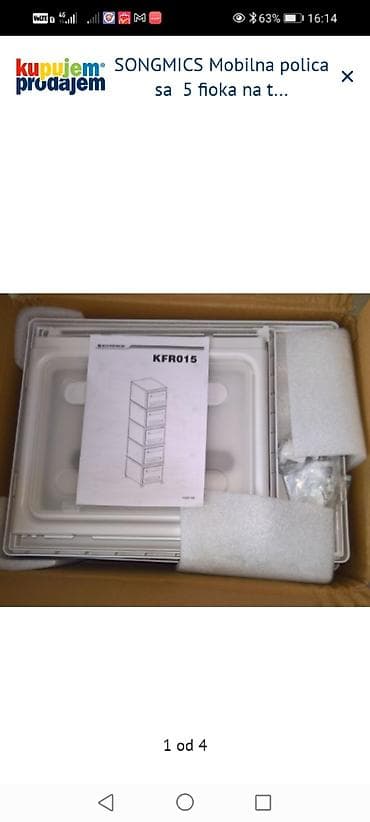 stocic za dnevnu sobu: SONGMICS mobilna polica sa 5 fioka na točkićima – model KFR015W01 - — 3