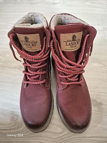 muske cipele od prevrnute koze: LASOCKI Denim kožne zimske čizme - Model: LASOCKI Denim (etiketa na — 1