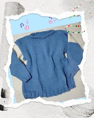 dzemper haljine: Džemper novi ručno pleteni vel XL. Obim grudi 110 cm, obim ramena 114 — 1