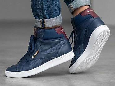bele duboke patike: Reebok kožne patike – visoki model - Boja: tamnoplava sa bordo — 1