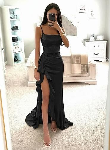 haljina 104: ❤️Prelepa Svečana duga haljina sa volanima i visokim prorezom Od S do — 3