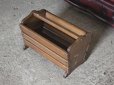 plafonska sušilica za veš: Drvena stojeca korpa za novine/časopise - Materijal: masivno drvo — 1