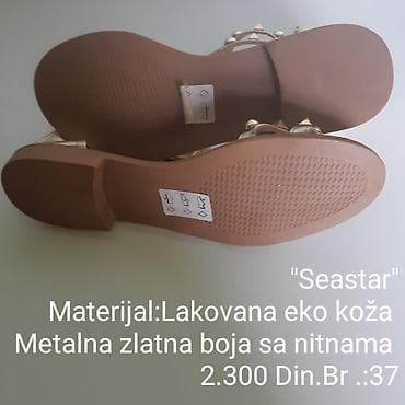sandale na stiklu broj 35: Seastar sandale - Materijal: lakovana eko koža - Boja: metalna zlatna — 9