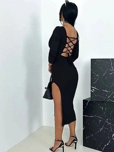 Kape i aksesoari: Elegantne ženske haljine – večernji i koktel modeli - Crna midi — 1