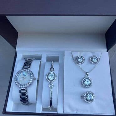 Velika 5/1 poklon akcija ženski sat narukvica naušnice prsten