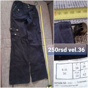 stradivarius bermude: Crne cargo bermude/pantalone do pola lista, EU veličina 36 (etiketa: F — 1