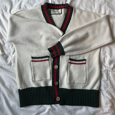 pojasevi u boji: GUCCI kardigan na kopčanje, klasičnog V-izreza. - Boja: krem osnova — 2