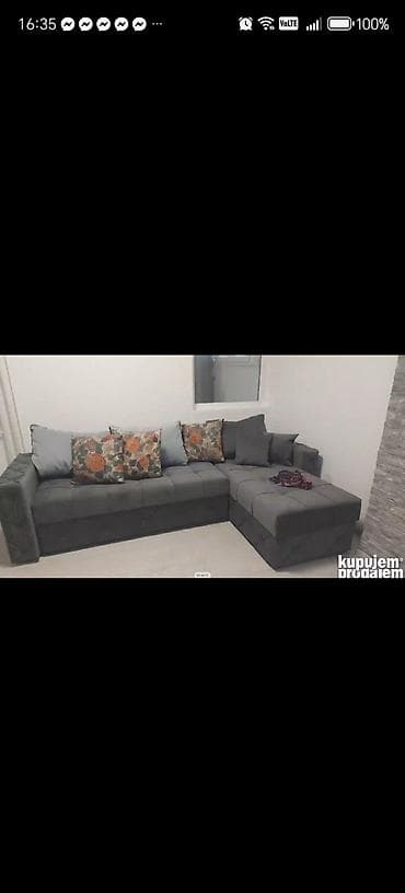 Ugaona garnitura na razvlačenje – moderan L oblik - Dizajn: moderna