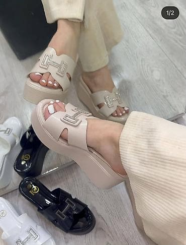 bele kozne baletanke: Slippers 37, color - Multicolored — 1