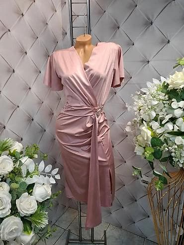 Elegantna midi haljina sa preklopom i asimetričnim pojasom - Kroj