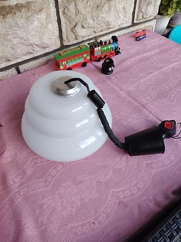 cena drva u kraljevu: Stakleni abažur za plafonjeru/visilicu – mlečno belo staklo - — 5