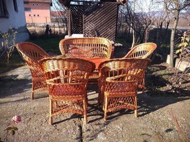 lidl klupa za decu: Bastenska garnitura od pruca, 4 stolice, dvosed i sto dimenzija — 6