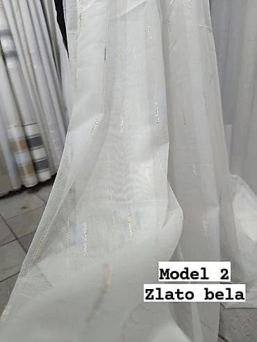 beli ormar: Zavese – dekorativni veo od lagane, providne tkanine - Model 3: fino — 5