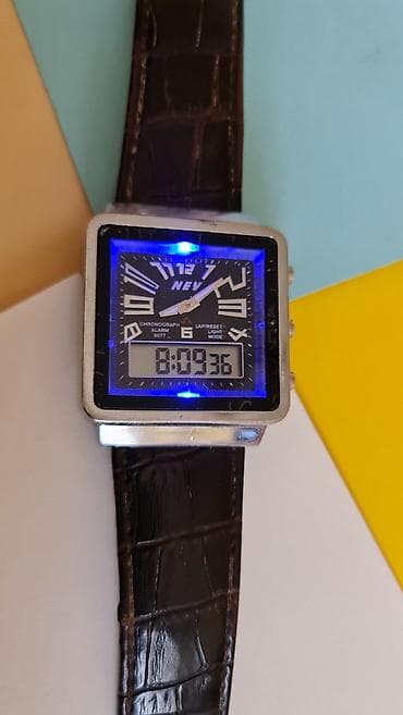 NEV hibridni ručni sat – analogno/digitalni - Kućište: kvadratno