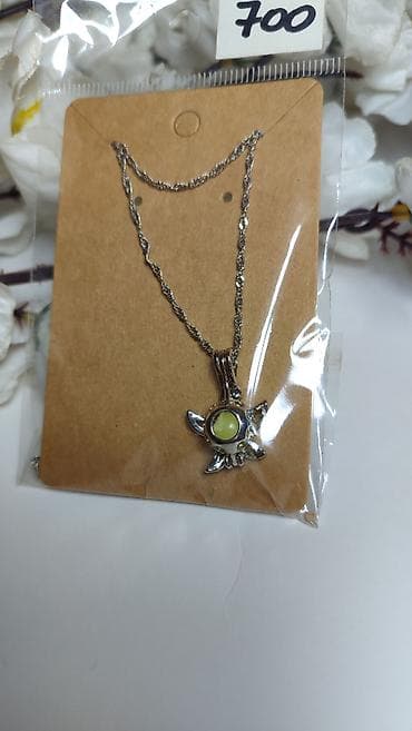 sat fossil cena: Srebrnkasti lančić sa priveskom kornjače - Materijal: metal u — 1