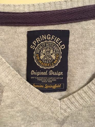 springfield jakne srbija: Original Springfield džemper, kao nov, 100% cotton, svetlo sivi sa — 6