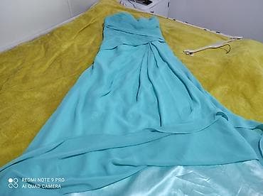 svecani top: Svecana nezno zelena haljina, velicina S, duzina 133, poluobim grudi — 7