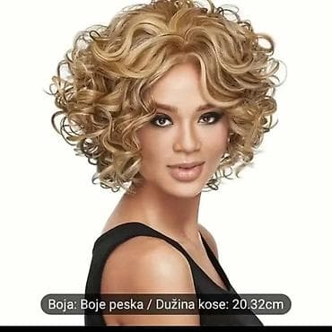 perike novi sad cena: Kratka talasasta perika – tamno siva, dužina kose 25,4 cm - Stil — 5