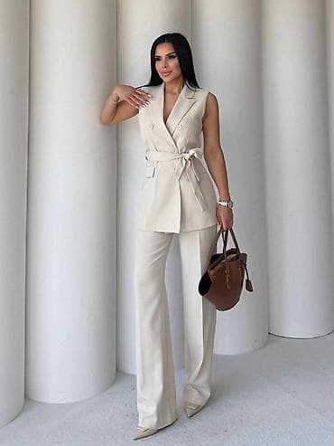 baletanke beograd: 🔥Ženski elegantni komplet – bez rukava, sako prsluk + pantalone ✅3400 — 1