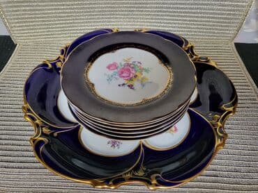 plasticne case za desert novi sad: Servis za torte,kolace 1945g+ Jlmenau pravi kobalt. Servis za — 9