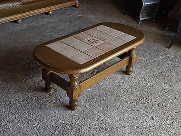 namestaj nova forma врање – слике: Drveni klub sto sa keramičkim pločicama - Materijal: masivno drvo — 10