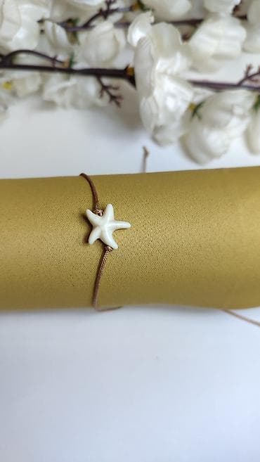 Minimalistička narukvica sa morskom zvezdom - Privjesak: bela morska