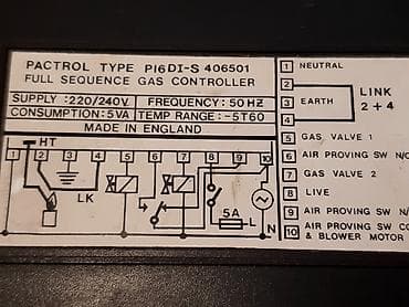 kokpit za volan: Gas kontoler za grejanje Pactrol Type PI6DI-S 406501 Full Sequence — 5