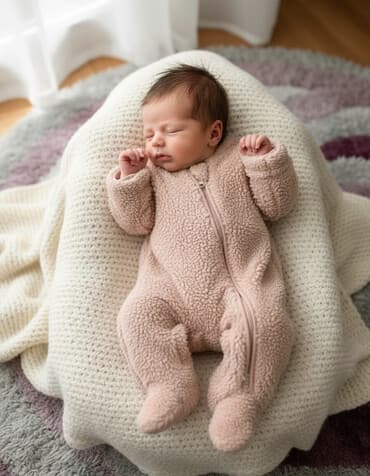 Bebi zimski overol/kombez od mekane „teddy” pliš tkanine, bež boje at lalafo.rs Bebi zimski overol/kombez od mekane „teddy” pliš tkanine, bež boje