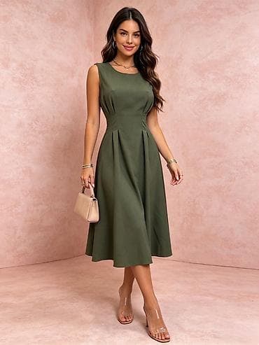 Haljine: ✅Elegantna midi haljina bez rukava
✅2400 din — 6