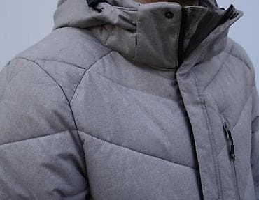 Šuškavci: Muška zimska jakna – siva - Topla, punjena jakna sa proštepom u — 7