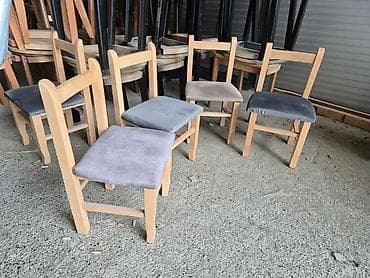tv stocic forma ideale: Set drvene stolice sa tapaciranim sedištima - Materijal: masivno — 3