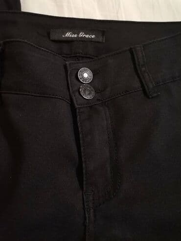 crna kozna jakna sa belim krznom: L — 1