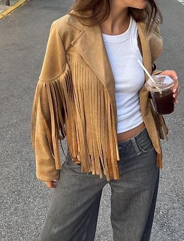 🔥Ženska jakna sa resama – kroj biker/boho - Materijal: imitacija