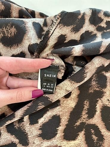 versace sandale: Ženska haljina – SHEIN, leopard print - Model: kratka/midi A-kroja — 4