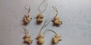 platno za goblene: Ukrasi za Novu godinu:6 kom. ovcica oko 3 cm.Germany, novo — 2