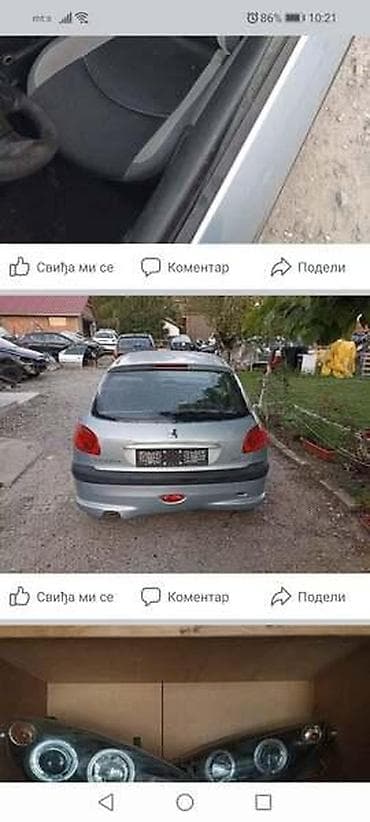 m auto loznica: PEUGEOT 206 - KOMPLETAN AUTO U DELOVIMA | Originalni polovni delovi — 2