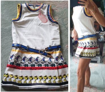new yorker нови сад – слике: Snoopy - Snupi bela letnja ultra mini haljina sa kaisem. Materijal — 1
