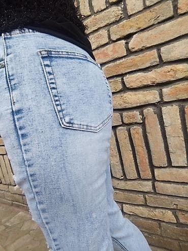 jeans haljine: Farmerke – veličina M - Model: visok struk, slim kroj - Struk: 35 cm — 2