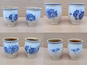 Antikviteti: 2 Rukom slikane Šolje 2 Rukom Oslikane Šolje. Dimenzije: Visina 9,5 — 2