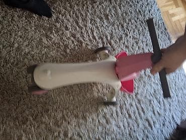 hulk maska za decu: Dečji guralica/balanser trotinet 3 točka – roze/belo - Stabilna — 3