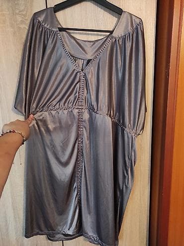 luna tunike: Satenasta bluza sa otvorenim ramenima – siva/metaliksiva - Materijal — 3