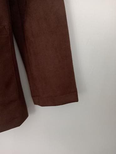 pull and bear patike zenske: Braon ženska jakna/kaput od veštačkog antilopa (suede look) – Loose — 3