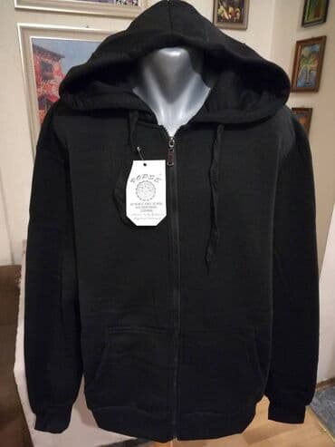 Duks, 5XL (EU 62), bоја - Crna, Sa kapuljačom