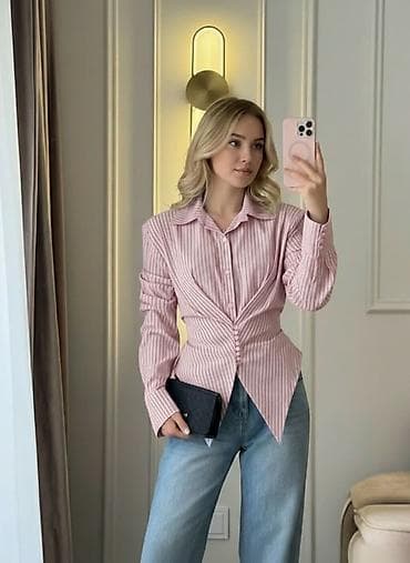 majica s: Ženska košulja sa prugama i efektom korseta Gs - Model: strukirana — 2