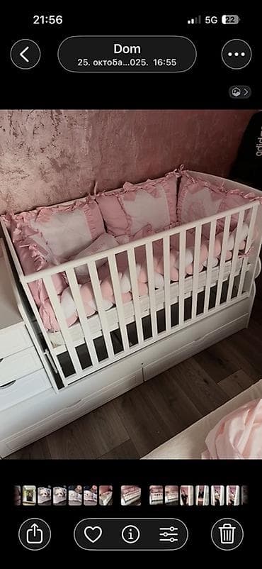 plakari forma ideale cene: Višenamenska bebi komoda-krevetac 3 u 1 sa posteljinom i dusekom - — 4
