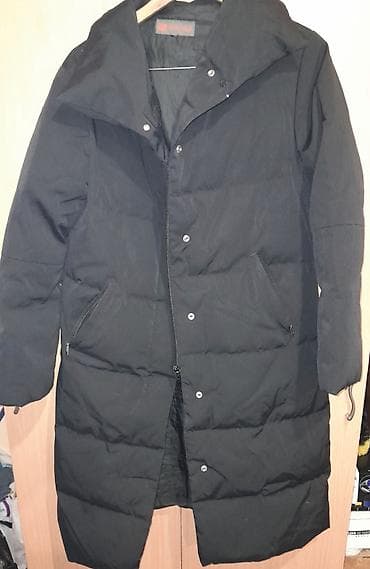 jakna perje: Duga crna zimska jakna/puffer kaput - Boja: crna - Dužina: ispod — 1